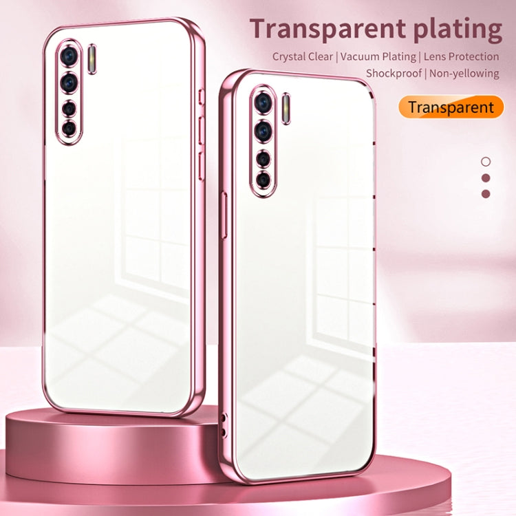 For OPPO A91 Transparent Plating Fine Hole Phone Case(Gold) - OPPO Cases by PMC Jewellery | Online Shopping South Africa | PMC Jewellery | Buy Now Pay Later Mobicred