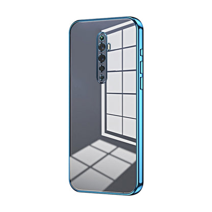 For OPPO Reno2 Z / Reno2 F Transparent Plating Fine Hole Phone Case(Blue) - OPPO Cases by PMC Jewellery | Online Shopping South Africa | PMC Jewellery | Buy Now Pay Later Mobicred