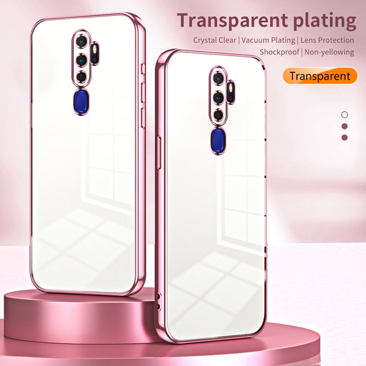 For OPPO A11x / A9 2020 Transparent Plating Fine Hole Phone Case(Blue) - OPPO Cases by PMC Jewellery | Online Shopping South Africa | PMC Jewellery | Buy Now Pay Later Mobicred