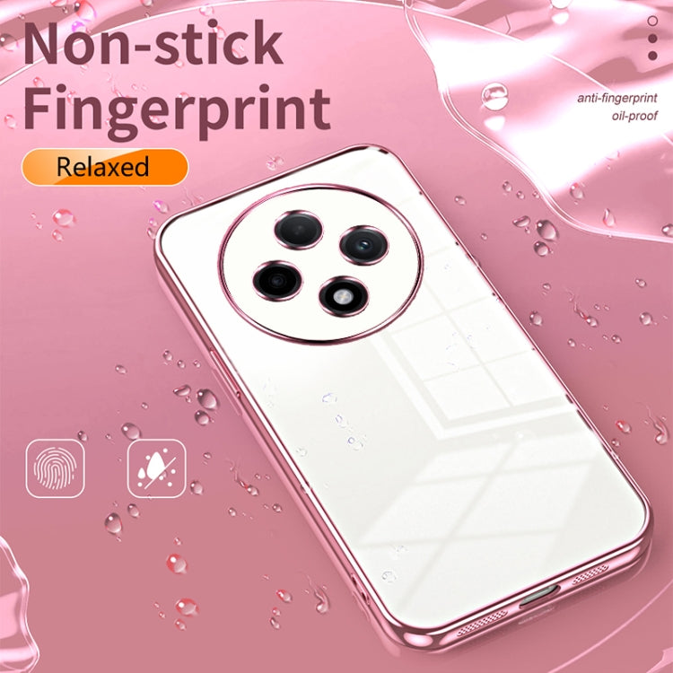 For OPPO A3 Pro Transparent Plating Fine Hole Phone Case(Pink) - OPPO Cases by PMC Jewellery | Online Shopping South Africa | PMC Jewellery | Buy Now Pay Later Mobicred