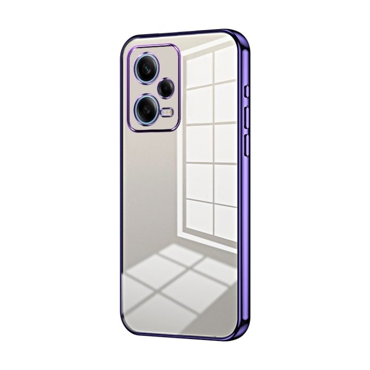 For Xiaomi Redmi Note 12 Pro 5G Transparent Plating Fine Hole Phone Case(Purple) - Xiaomi Cases by PMC Jewellery | Online Shopping South Africa | PMC Jewellery | Buy Now Pay Later Mobicred