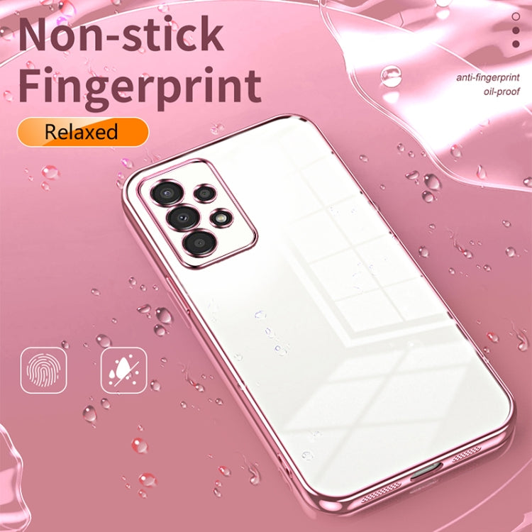 For Samsung Galaxy A13 4G Transparent Plating Fine Hole Phone Case(Blue) - Galaxy Phone Cases by PMC TechLife | Online Shopping South Africa | PMC TechLife