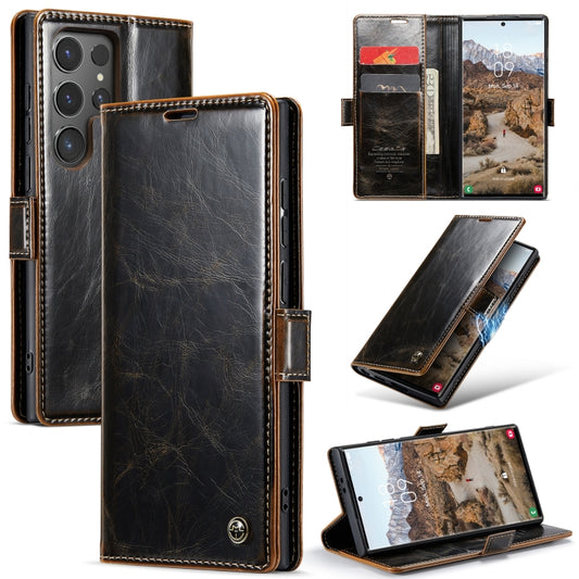 For Samsung Galaxy S24 Ultra 5G CaseMe 003 Crazy Horse Texture Flip Leather Phone Case(Coffee) - Galaxy S24 Ultra 5G Cases by CaseMe | Online Shopping South Africa | PMC Jewellery | Buy Now Pay Later Mobicred