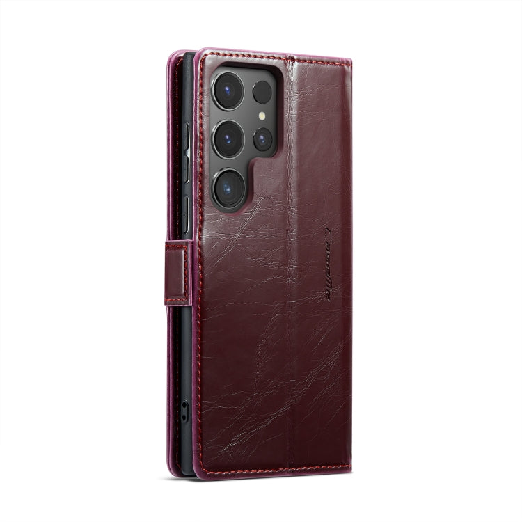 For Samsung Galaxy S24 Ultra 5G CaseMe 003 Crazy Horse Texture Flip Leather Phone Case(Mulberry Red) - Galaxy S24 Ultra 5G Cases by CaseMe | Online Shopping South Africa | PMC Jewellery | Buy Now Pay Later Mobicred