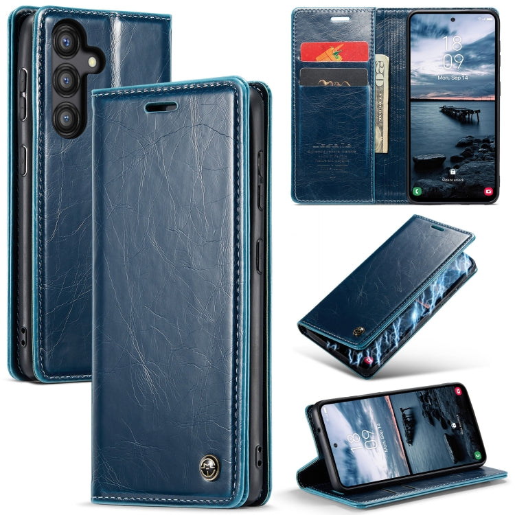 For Samsung Galaxy A35 5G CaseMe 003 Crazy Horse Texture Flip Leather Phone Case(Blue Green) - Galaxy Phone Cases by CaseMe | Online Shopping South Africa | PMC Jewellery | Buy Now Pay Later Mobicred