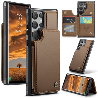 For Samsung Galaxy S24 Ultra 5G CaseMe C22 PC+TPU Business Style RFID Anti-theft Leather Phone Case(Brown) - Galaxy S24 Ultra 5G Cases by CaseMe | Online Shopping South Africa | PMC Jewellery