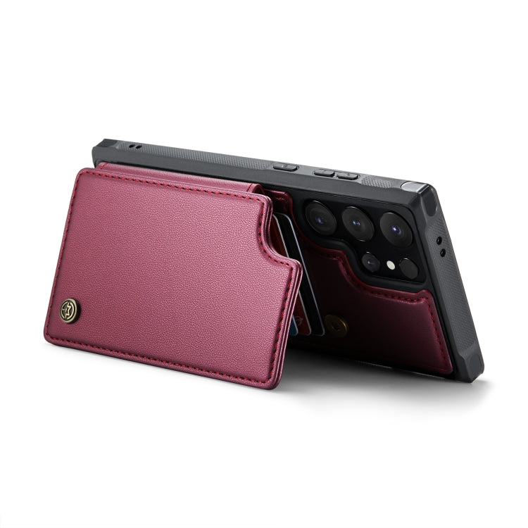 For Samsung Galaxy S24 Ultra 5G CaseMe C22 PC+TPU Business Style RFID Anti-theft Leather Phone Case(Wine Red) - Galaxy S24 Ultra 5G Cases by CaseMe | Online Shopping South Africa | PMC Jewellery | Buy Now Pay Later Mobicred