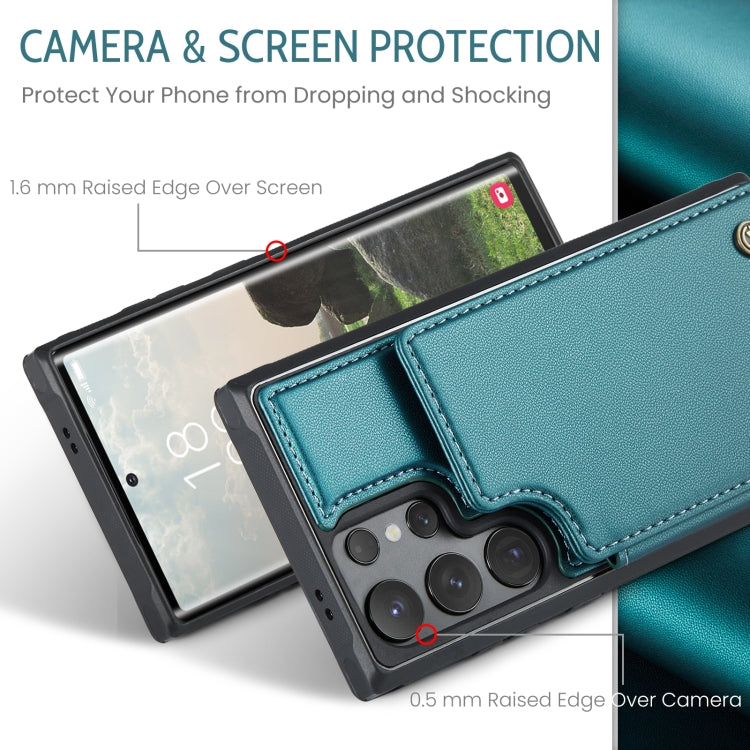 For Samsung Galaxy S24 Ultra 5G CaseMe C22 PC+TPU Business Style RFID Anti-theft Leather Phone Case(Blue Green) - Galaxy S24 Ultra 5G Cases by CaseMe | Online Shopping South Africa | PMC Jewellery | Buy Now Pay Later Mobicred