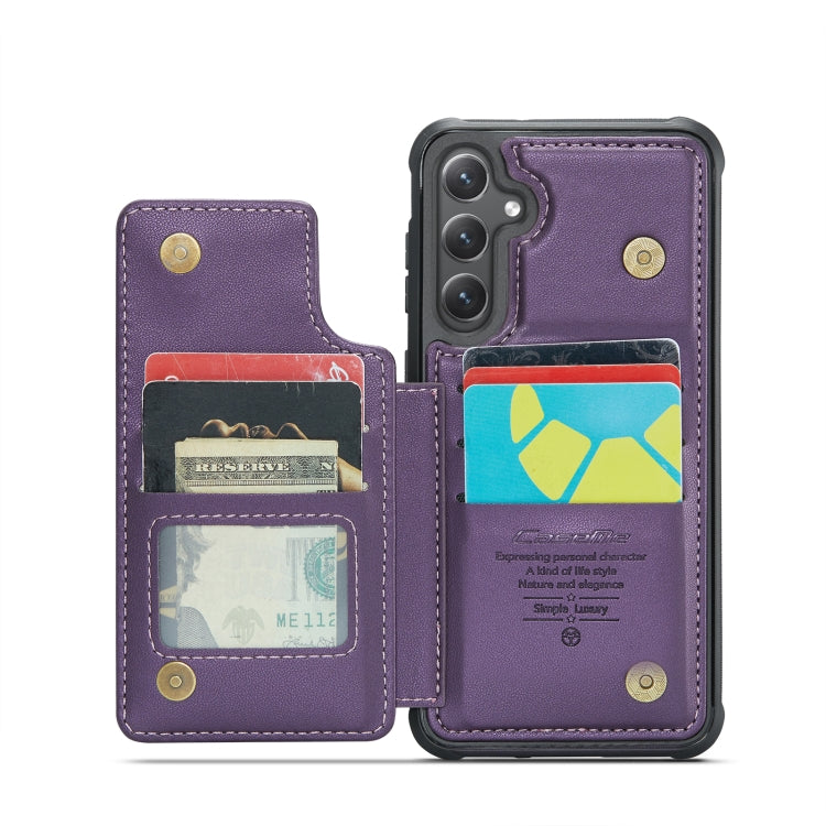 For Samsung Galaxy S24+ 5G CaseMe C22 PC+TPU Business Style RFID Anti-theft Leather Phone Case(Purple) - Galaxy S24+ 5G Cases by CaseMe | Online Shopping South Africa | PMC Jewellery | Buy Now Pay Later Mobicred