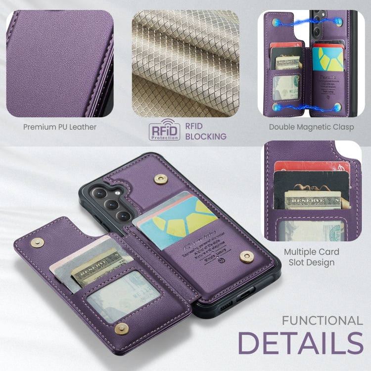 For Samsung Galaxy S24+ 5G CaseMe C22 PC+TPU Business Style RFID Anti-theft Leather Phone Case(Purple) - Galaxy S24+ 5G Cases by CaseMe | Online Shopping South Africa | PMC Jewellery | Buy Now Pay Later Mobicred