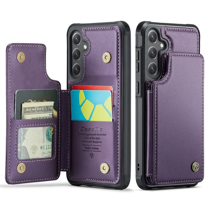 For Samsung Galaxy S24 5G CaseMe C22 PC+TPU Business Style RFID Anti-theft Leather Phone Case(Purple) - Galaxy S24 5G Cases by CaseMe | Online Shopping South Africa | PMC Jewellery | Buy Now Pay Later Mobicred