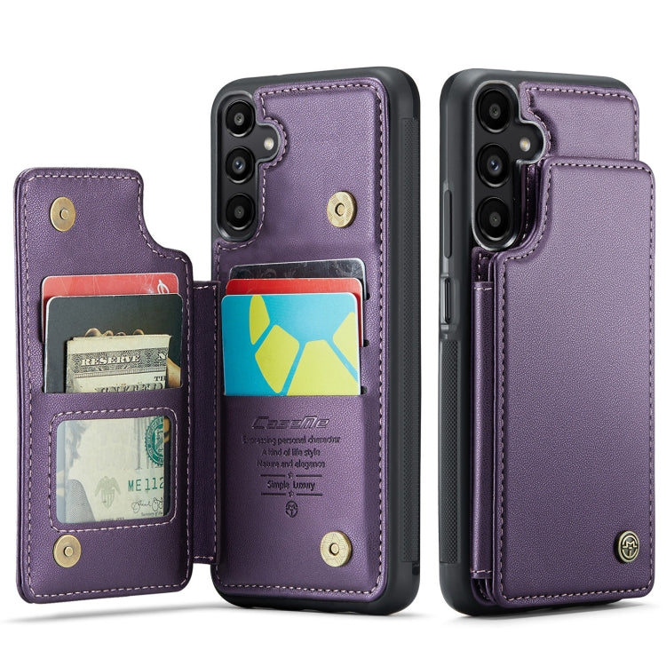 For Samsung Galaxy A25 4G CaseMe C22 PC+TPU Business Style RFID Anti-theft Leather Phone Case(Purple) - Galaxy Phone Cases by CaseMe | Online Shopping South Africa | PMC Jewellery | Buy Now Pay Later Mobicred