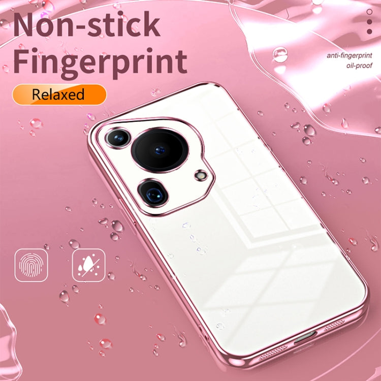 For Huawei Pura 70 Ultra Transparent Plating Fine Hole Phone Case(Pink) - Huawei Cases by PMC Jewellery | Online Shopping South Africa | PMC Jewellery | Buy Now Pay Later Mobicred