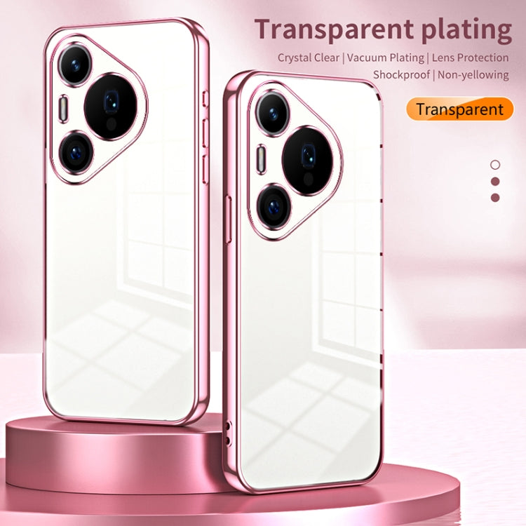 For Huawei Pura 70 Pro Transparent Plating Fine Hole Phone Case(Transparent) - Huawei Cases by PMC Jewellery | Online Shopping South Africa | PMC Jewellery | Buy Now Pay Later Mobicred