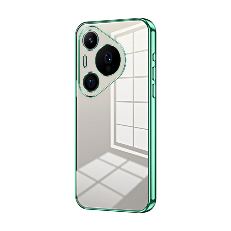 For Huawei Pura 70 Pro Transparent Plating Fine Hole Phone Case(Green) - Huawei Cases by PMC Jewellery | Online Shopping South Africa | PMC Jewellery | Buy Now Pay Later Mobicred