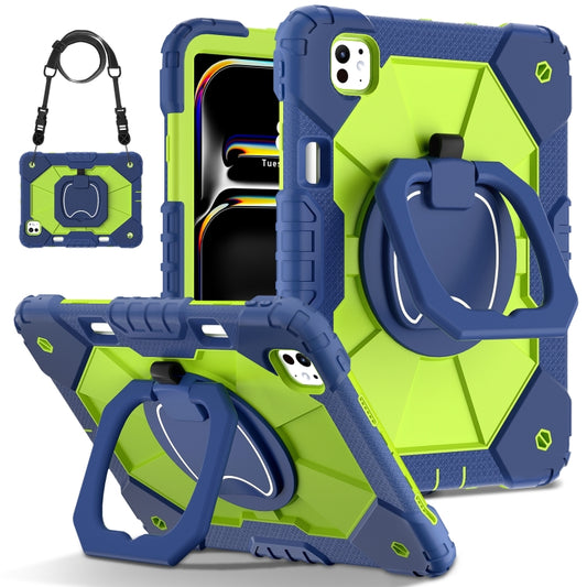 For iPad Pro 11 2024 Contrast Color Robot Silicone Hybrid PC Tablet Case(Navy Yellow Green) - iPad Pro 11 2024 Cases by PMC Jewellery | Online Shopping South Africa | PMC Jewellery | Buy Now Pay Later Mobicred