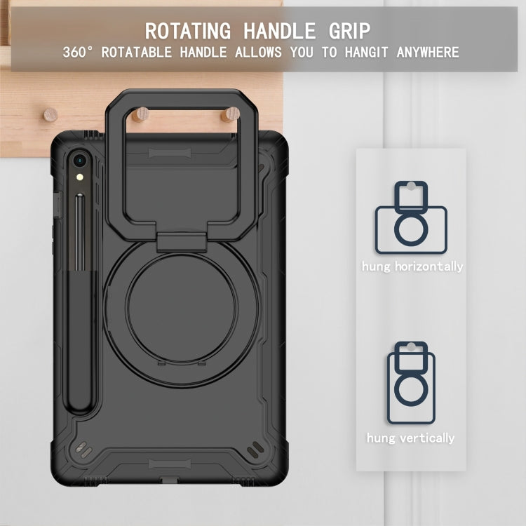 For Samsung Galaxy Tab S9 FE / S9 Handle Robot Silicone Hybrid PC Tablet Case(Black) - Galaxy Tab S9 Cases by PMC TechLife | Online Shopping South Africa | PMC TechLife