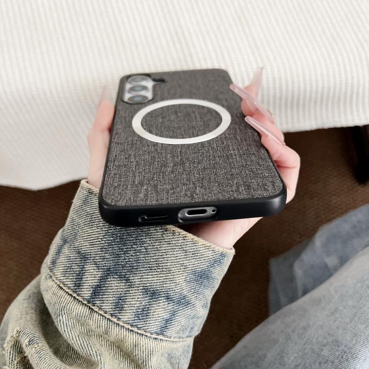 For Samsung Galaxy S25 5G Magsafe Magnetic Ring Cloth Texture Phone Case(Blue) - Galaxy S25 5G Cases by PMC TechLife | Online Shopping South Africa | PMC TechLife | Buy Now Pay Later Mobicred