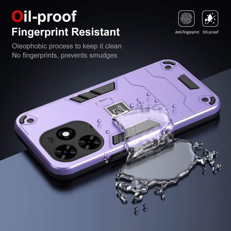 For Tecno Spark Go 2024 2 in 1 Shockproof Phone Case(Purple) - Tecno Cases by PMC TechLife | Online Shopping South Africa | PMC TechLife | Buy Now Pay Later Mobicred