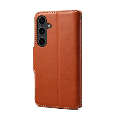 For Samsung Galaxy S24+ 5G Denior Cowhide Texture Wallet Style Leather Phone Case(Brown) - Galaxy S24+ 5G Cases by Denior | Online Shopping South Africa | PMC Jewellery | Buy Now Pay Later Mobicred