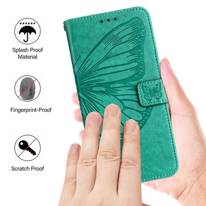 For Xiaomi Redmi K70 / K70 Pro Embossed Butterfly Leather Phone Case(Green) - K70 Cases by PMC Jewellery | Online Shopping South Africa | PMC Jewellery | Buy Now Pay Later Mobicred