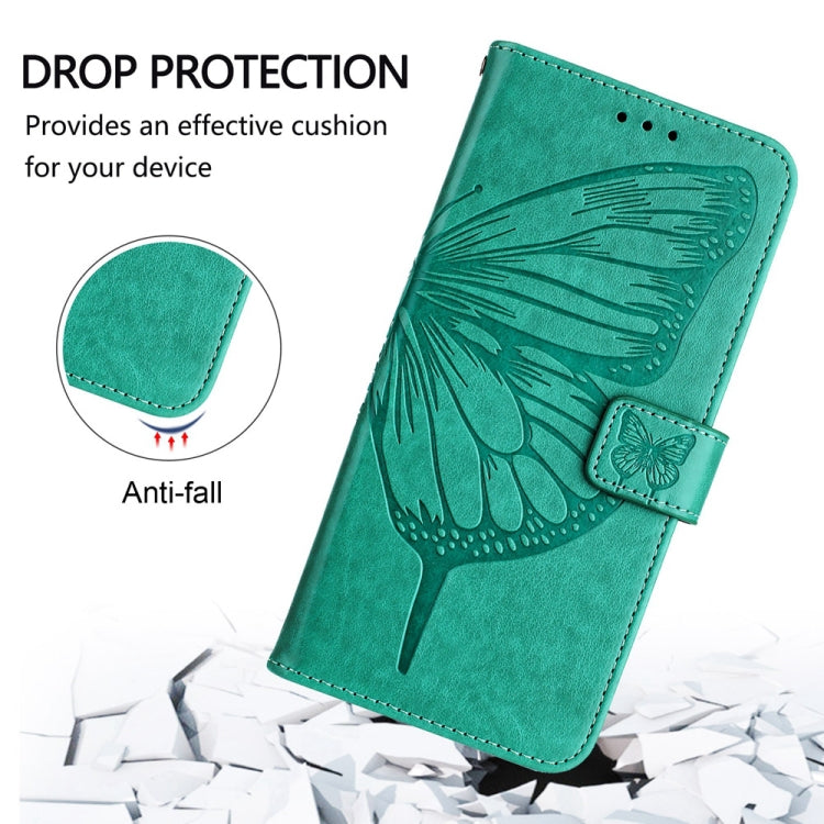 For Xiaomi Redmi K70 / K70 Pro Embossed Butterfly Leather Phone Case(Green) - K70 Cases by PMC Jewellery | Online Shopping South Africa | PMC Jewellery | Buy Now Pay Later Mobicred