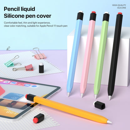 For Apple Pencil 1 Retro Pencil Style Liquid Silicone Stylus Case(Dark Green) - Pencil Accessories by PMC Jewellery | Online Shopping South Africa | PMC Jewellery | Buy Now Pay Later Mobicred