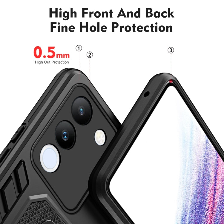 For vivo V29e 5G Variety Brave Armor Finger Loop Holder Phone Case(Black) - vivo Cases by PMC Jewellery | Online Shopping South Africa | PMC Jewellery | Buy Now Pay Later Mobicred