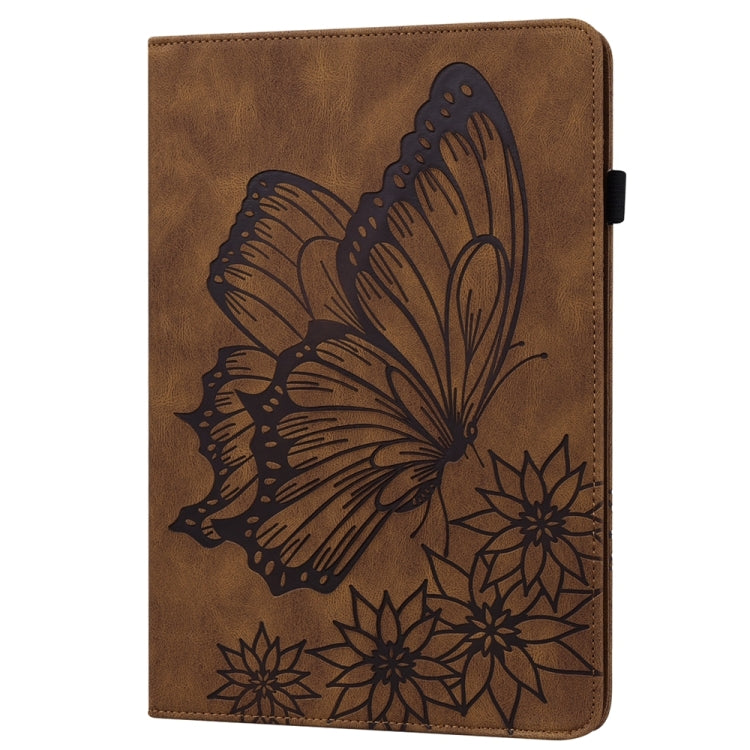 For iPad Pro 12.9 2022 / Air 13 2024 Big Butterfly Embossed Leather Tablet Case(Brown) - iPad Pro 12.9 (2022/2021) Cases by PMC Jewellery | Online Shopping South Africa | PMC Jewellery | Buy Now Pay Later Mobicred