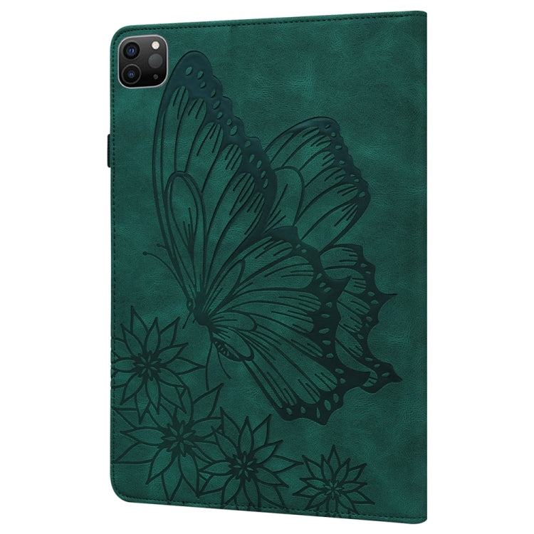 For iPad Pro 11 2024 Big Butterfly Embossed Leather Tablet Case(Green) - free shipping - PMC TechLife - Order now!