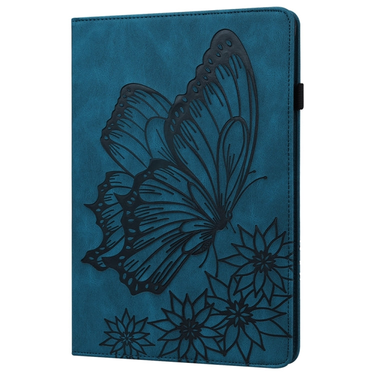 For iPad Pro 13 2024 Big Butterfly Embossed Leather Tablet Case(Blue) - iPad Pro 13 2024 Cases by PMC Jewellery | Online Shopping South Africa | PMC Jewellery | Buy Now Pay Later Mobicred