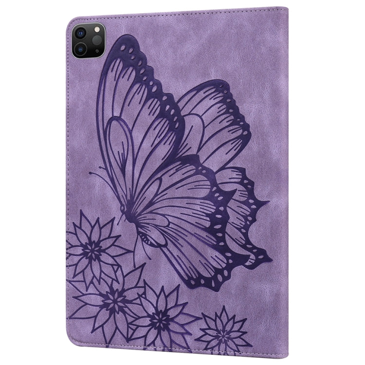 For iPad Pro 13 2024 Big Butterfly Embossed Leather Tablet Case(Purple) - iPad Pro 13 2024 Cases by PMC TechLife | Online Shopping South Africa | PMC TechLife | Buy Now Pay Later Mobicred