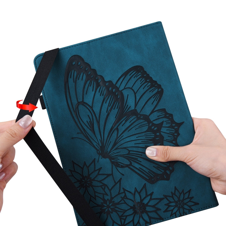 For Lenovo Tab P12 / Xiaoxin Pad Pro 12.7 Big Butterfly Embossed Leather Tablet Case(Blue) - Lenovo by PMC TechLife | Online Shopping South Africa | PMC TechLife | Buy Now Pay Later Mobicred