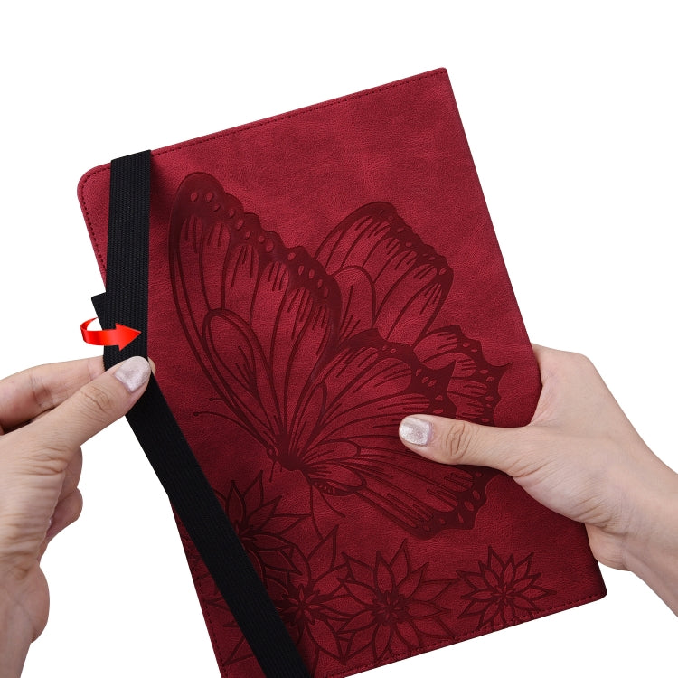 For Lenovo Tab P12 / Xiaoxin Pad Pro 12.7 Big Butterfly Embossed Leather Tablet Case(Red) - Lenovo by PMC TechLife | Online Shopping South Africa | PMC TechLife | Buy Now Pay Later Mobicred