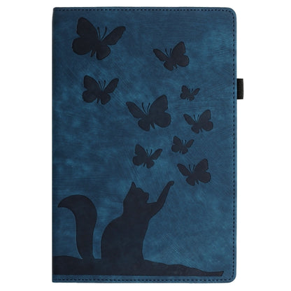 For iPad Pro 12.9 2022 / Air 13 2024 Butterfly Cat Embossing Leather Tablet Case(Dark Blue) - iPad Pro 12.9 (2022/2021) Cases by PMC Jewellery | Online Shopping South Africa | PMC Jewellery | Buy Now Pay Later Mobicred