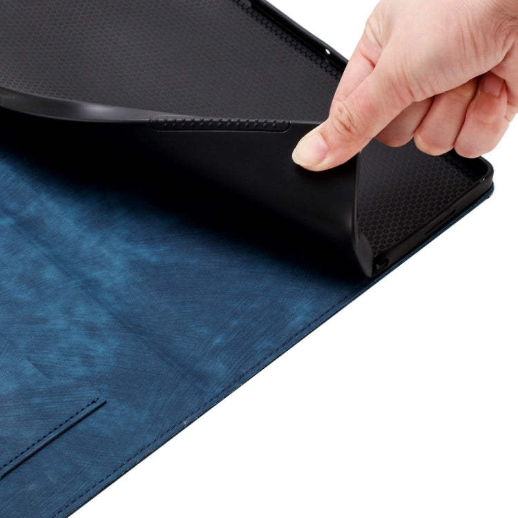 For iPad Pro 12.9 2022 / Air 13 2024 Butterfly Cat Embossing Leather Tablet Case(Dark Blue) - iPad Pro 12.9 (2022/2021) Cases by PMC Jewellery | Online Shopping South Africa | PMC Jewellery | Buy Now Pay Later Mobicred