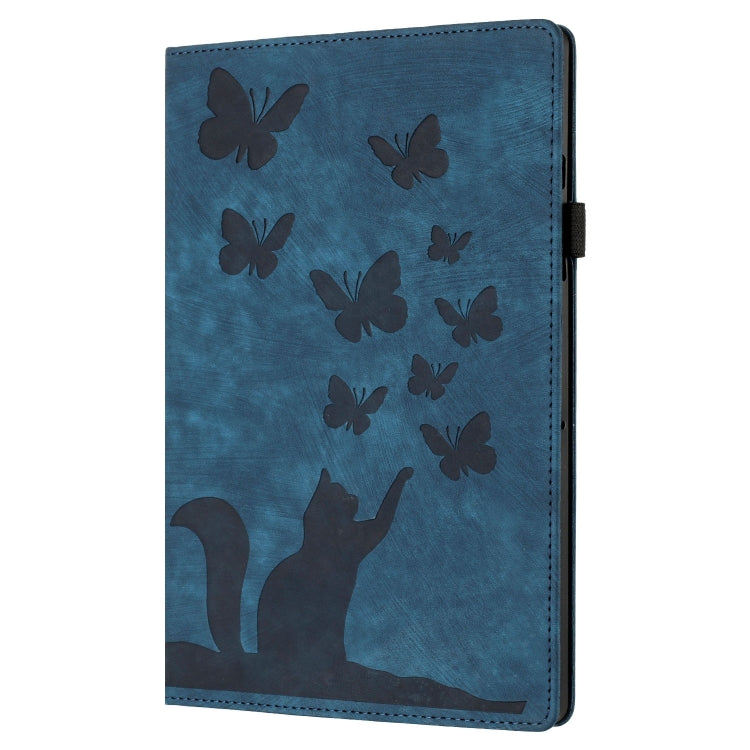 For iPad Pro 13 2024 Butterfly Cat Embossing Leather Tablet Case(Dark Blue) - iPad Pro 13 2024 Cases by PMC Jewellery | Online Shopping South Africa | PMC Jewellery | Buy Now Pay Later Mobicred