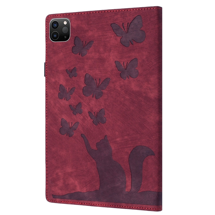 For iPad Pro 13 2024 Butterfly Cat Embossing Leather Tablet Case(Red) - iPad Pro 13 2024 Cases by PMC Jewellery | Online Shopping South Africa | PMC Jewellery | Buy Now Pay Later Mobicred
