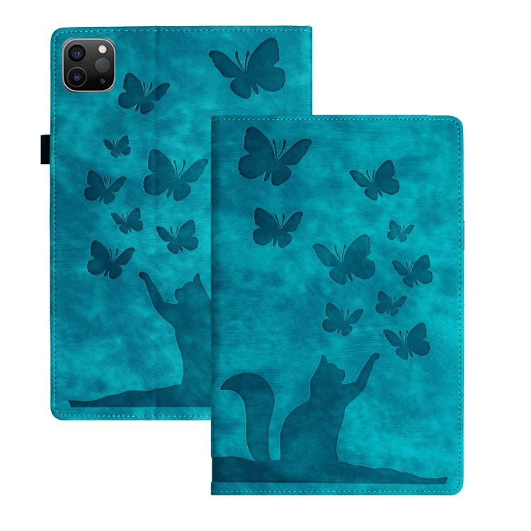 For iPad Pro 13 2024 Butterfly Cat Embossing Leather Tablet Case(Sky Blue) - iPad Pro 13 2024 Cases by PMC Jewellery | Online Shopping South Africa | PMC Jewellery | Buy Now Pay Later Mobicred