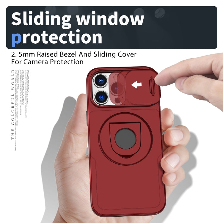 For iPhone 16 Pro Max Camshield MagSafe Ring Holder Armor Phone Case(Red) - iPhone 16 Pro Max Cases by PMC Jewellery | Online Shopping South Africa | PMC Jewellery | Buy Now Pay Later Mobicred