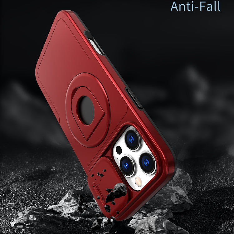 For iPhone 16 Pro Camshield MagSafe Ring Holder Armor Phone Case(Red) - iPhone 16 Pro Cases by PMC TechLife | Online Shopping South Africa | PMC TechLife | Buy Now Pay Later Mobicred