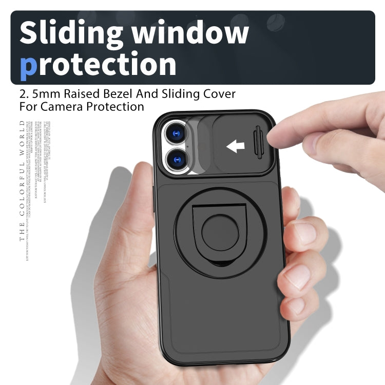 For iPhone 16 Plus Camshield MagSafe Ring Holder Armor Phone Case(Black) - iPhone 16 Plus Cases by PMC TechLife | Online Shopping South Africa | PMC TechLife | Buy Now Pay Later Mobicred