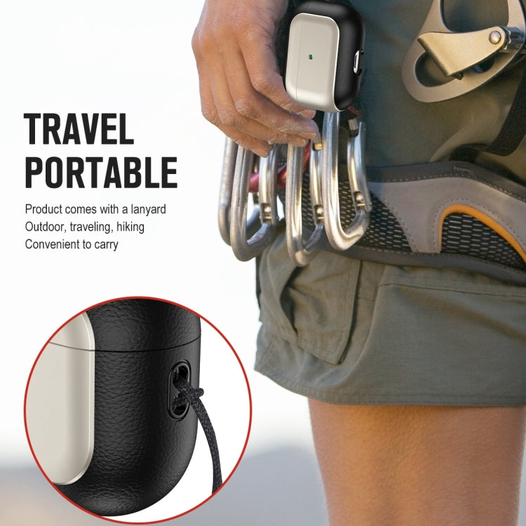 For AirPods 3 Electroplated Leather Texture Wireless Earphones Protective Case(Silver) - free shipping - PMC Jewellery - Order now!