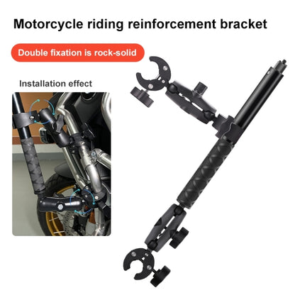 Dual-heads Crab & Single Heads Motorcycle Clamps Handlebar Fixed Mount 3-stage Telescopic Selfie Stick - Holder by PMC Jewellery | Online Shopping South Africa | PMC Jewellery