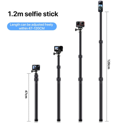 2 x Dual-heads Crab 1 x Single Heads Motorcycle Clamps Handlebar Fixed Mount 3-stage Telescopic Selfie Stick - Holder by PMC Jewellery | Online Shopping South Africa | PMC Jewellery | Buy Now Pay Later Mobicred