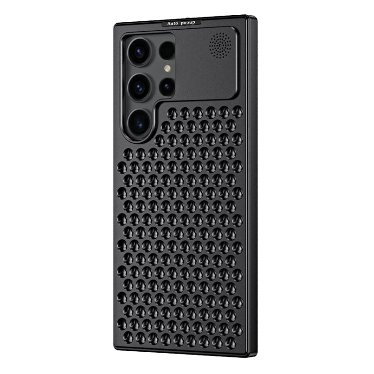 For Samsung Galaxy S23 Ultra 5G R-JUST RJ58 Aromatherapy Metal Cooling Phone Case(Black) - Galaxy S23 Ultra 5G Cases by R-JUST | Online Shopping South Africa | PMC Jewellery | Buy Now Pay Later Mobicred