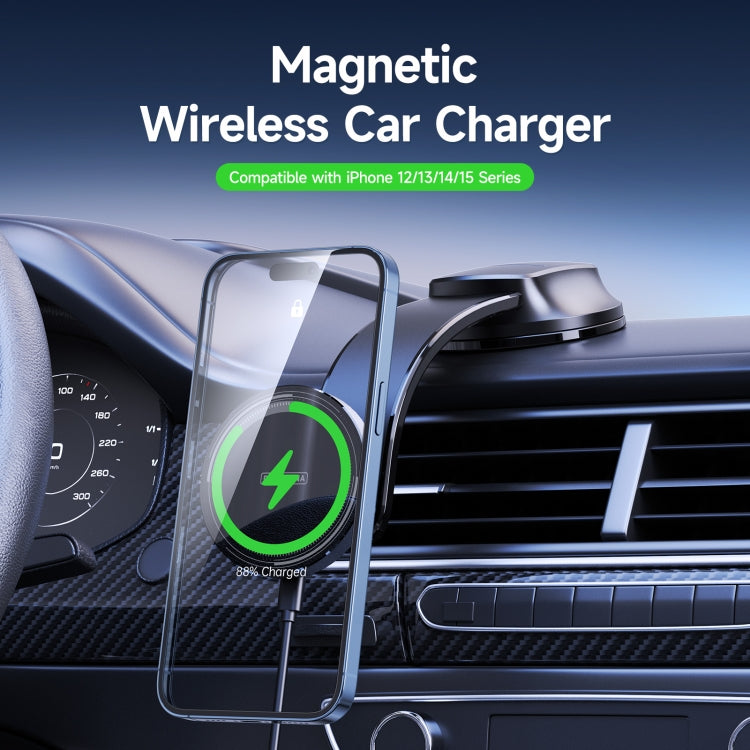 DUZZONA V3 15W Car Magnetic Wireless Charger Phone Holder(Black) - Wireless Charging Bracket by DUZZONA | Online Shopping South Africa | PMC Jewellery