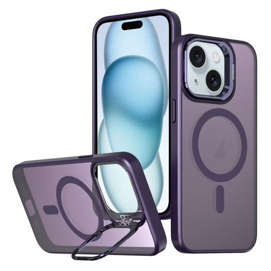 For iPhone 15 Plus Metal Invisible Camera Holder MagSafe Magnetic Phone Case(Purple) - iPhone 15 Plus Cases by PMC Jewellery | Online Shopping South Africa | PMC Jewellery