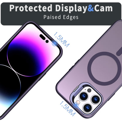 For iPhone 12 Pro Max Metal Invisible Camera Holder MagSafe Magnetic Phone Case(Purple) - iPhone 12 Pro Max Cases by PMC Jewellery | Online Shopping South Africa | PMC Jewellery