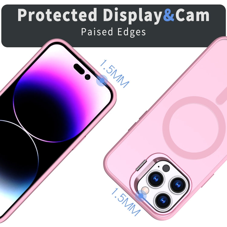 For iPhone 11 Pro Max Metal Invisible Camera Holder MagSafe Magnetic Phone Case(Pink) - iPhone 11 Pro Max Cases by PMC Jewellery | Online Shopping South Africa | PMC Jewellery